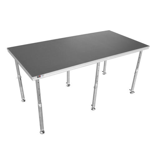 StageQMK3 4 x 8 FT Single Portable Stage Unit Height (6) Adjustable Legs from 28 to 48 in