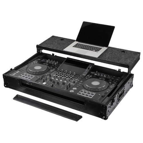 Road Case Series XDJ-AZ Case in Black with Wheels and Glide Style Laptop Platform