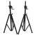 6' Ft Twin Pack Professional Telescoping Crank Speaker Stand Set with Carrying Bag Black Finish
