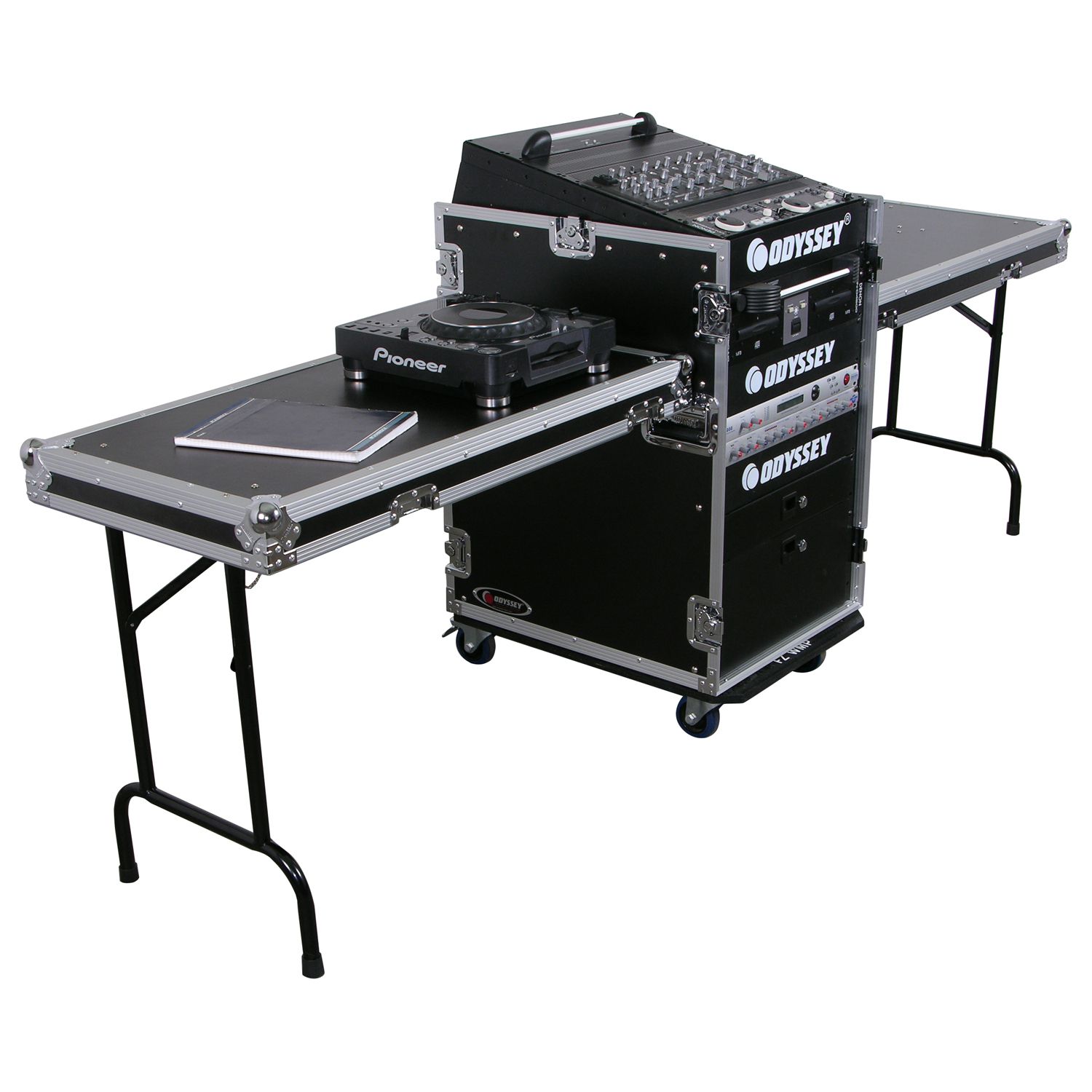 Odyssey Deluxe 13U Top Slanted 16U Bottom Vertical Pro Combo Rack