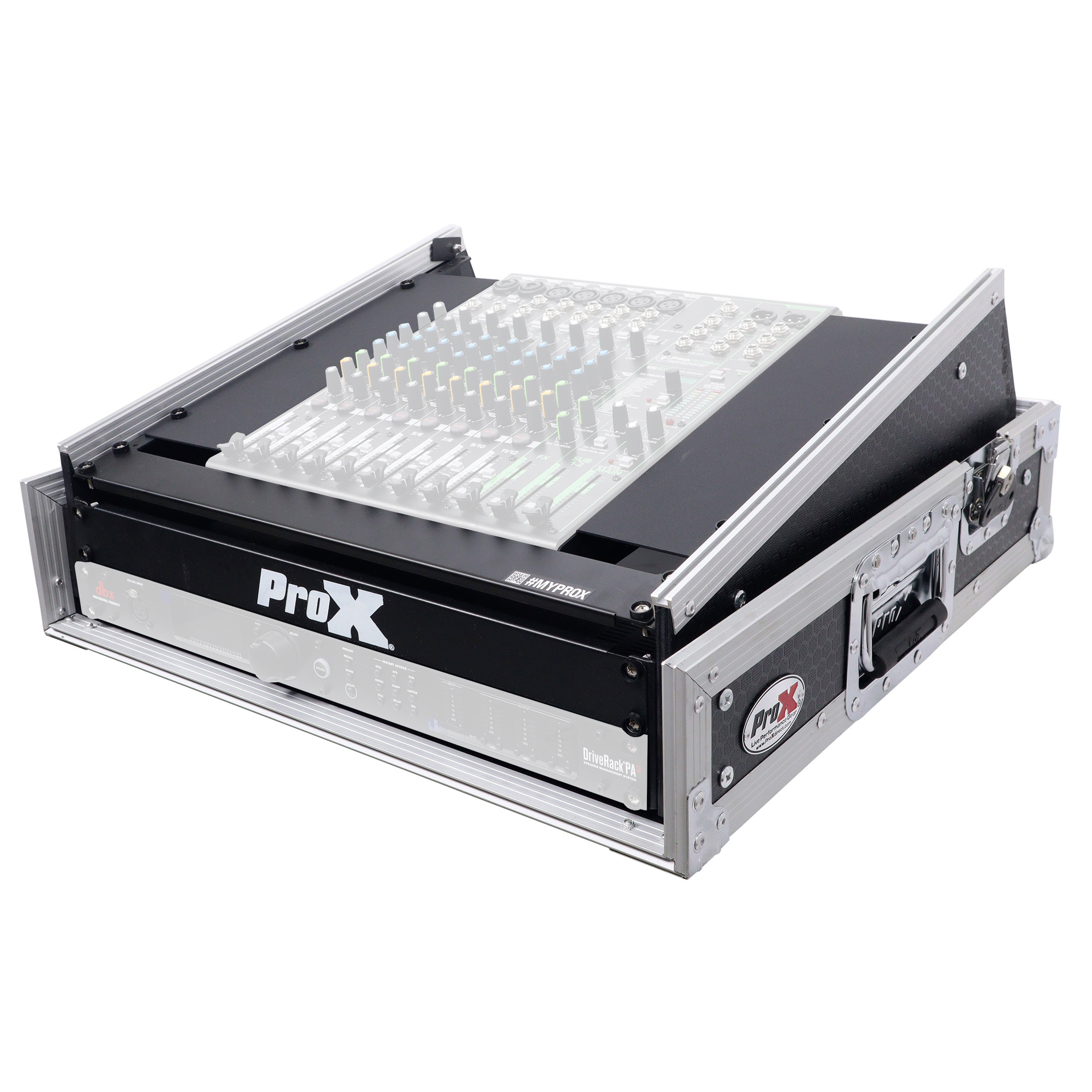 MTS PRODUCTS 2Uラックケース ProX 2U Vertical Rack Mount Flight Case with 10U Top for