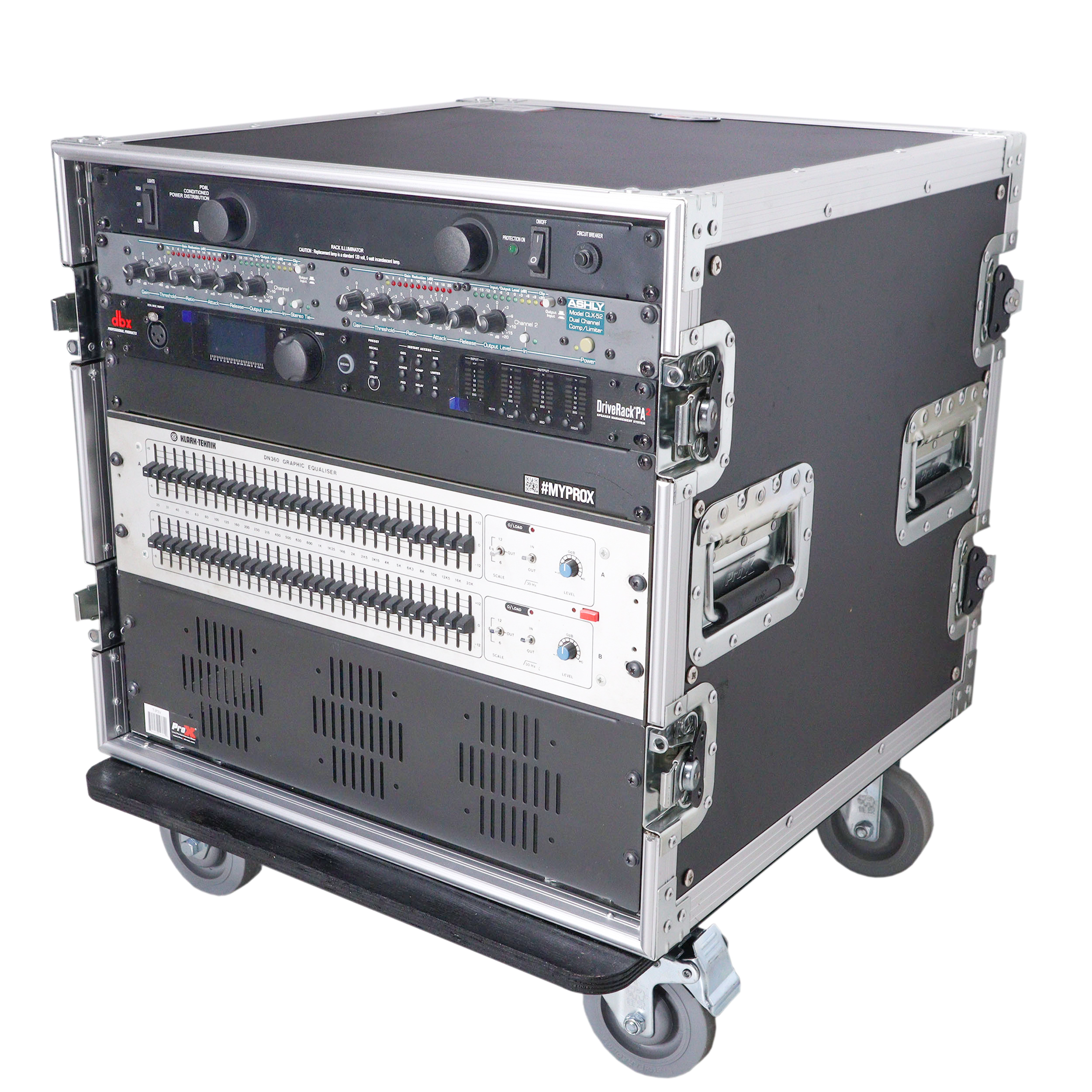 ProX 10U Rack Space ATA Style Flight Case 19 Inch Depth with 4