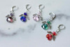 Colorful Hearts with Silver Wings Stitch Markers – Set of 5