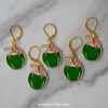 Green Coconut Stitch Markers Set of 5