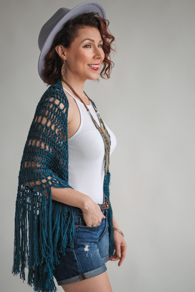 Free Crochet Boho Triangle Shawl Pattern