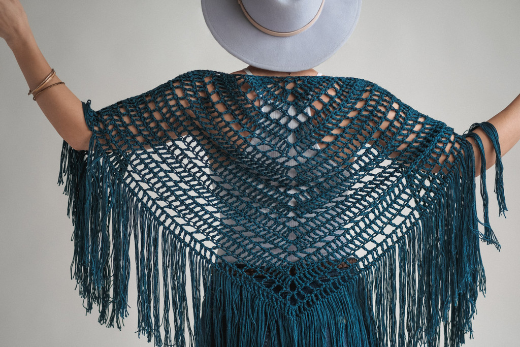 Free Crochet Boho Triangle Shawl Pattern