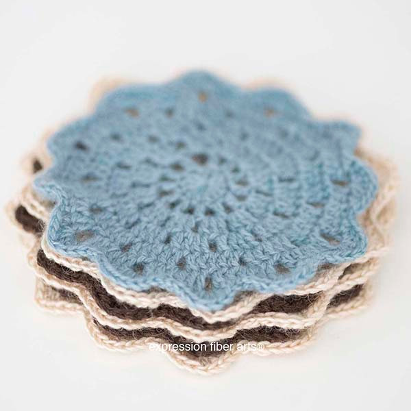 Free Crochet Fancy Flower Coaster Pattern