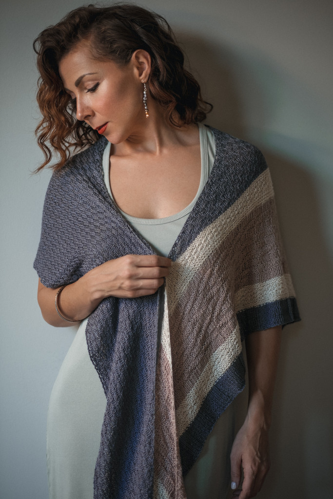 Breath of Glitter Knit Shawl [FREE Knitting Pattern]