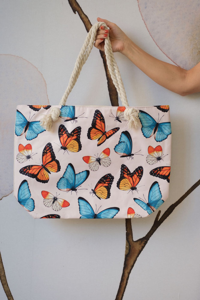 Orange and Teal Butterfly Project Bag