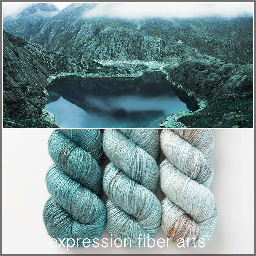 ハンドメイドリース　ふんわりエスニック調 Lush Mountain Hues 'ALPACA SILK' LACE KIT - Expression Fiber Arts