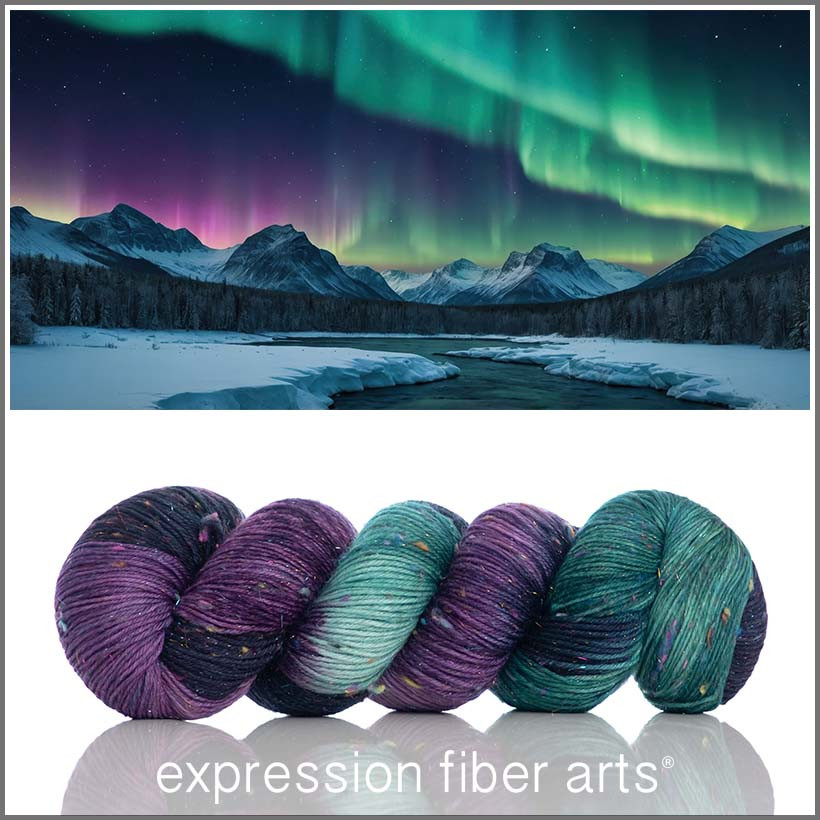 misty sky グラデーション Skyfire Waves 'COSMIC CONFETTI' FINGERING - Expression Fiber Arts