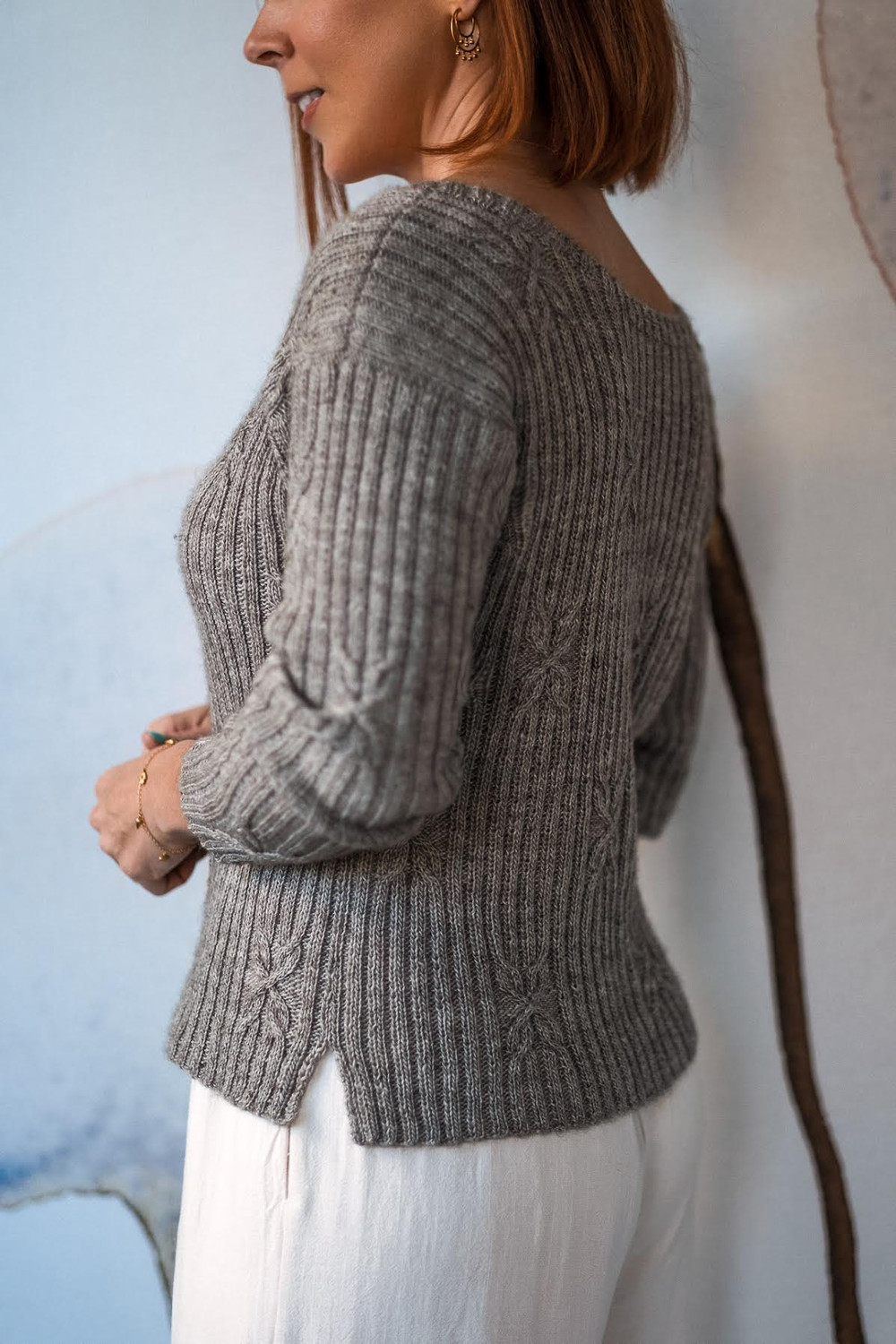 【新品】POMME d'amour asymmetry knit 2 Pieces Amélie's Knit Set-Crossover Knit Top & Midi
