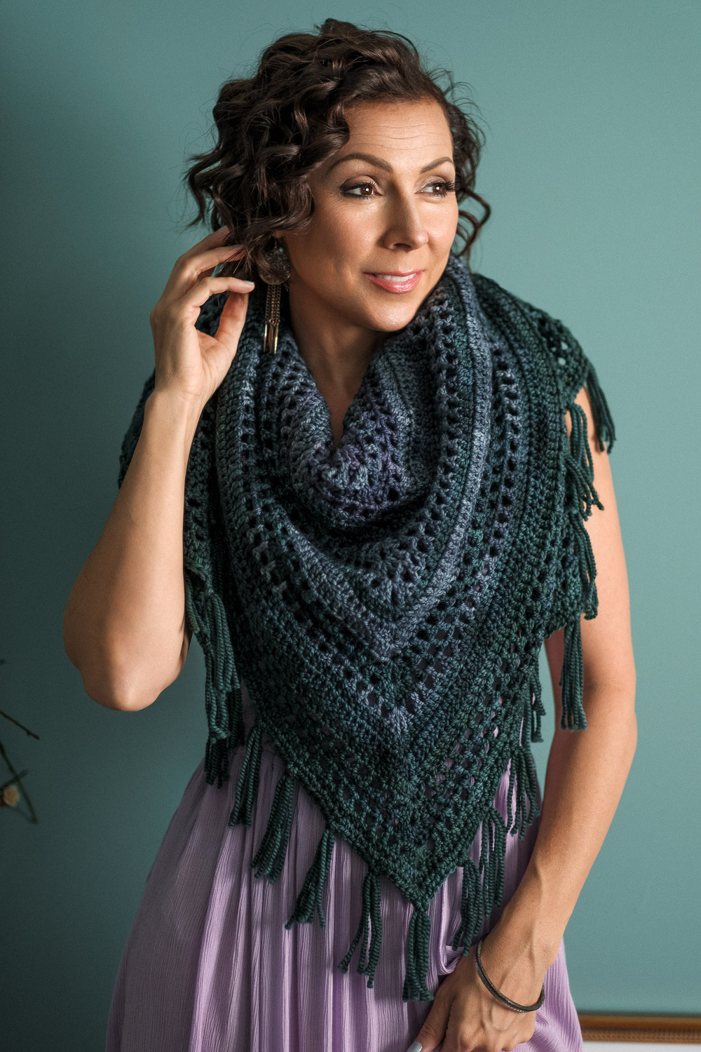 teal shawl