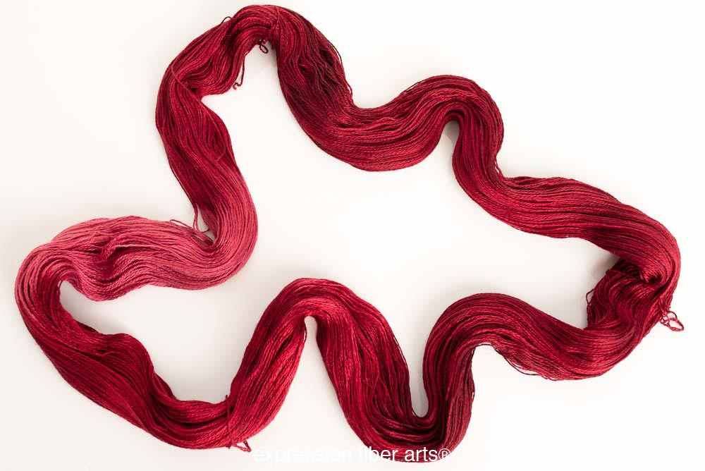 RED VELVET ROSE yak silk lace yarn -
