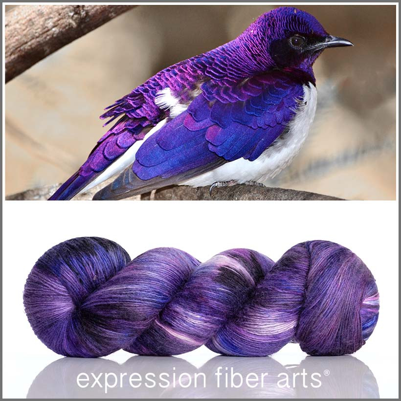 Violet Backed Starling 'PEARLESCENT' FINGERING' - Expression Fiber