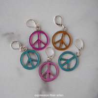 Peace Sign Stitch Markers Set of 5