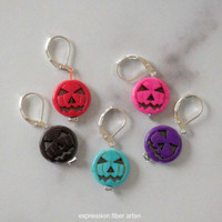 Jack-O-Lantern Stitch Markers Set of 5