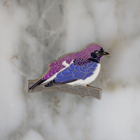 Violet Backed Starling Enamel Pin