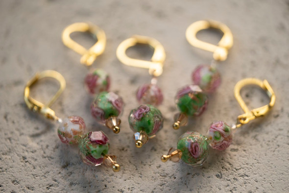 Vintage Rose Garden Stitch Markers - Set of 5 Vintage Rose Garden Stitch Markers - Set of 5