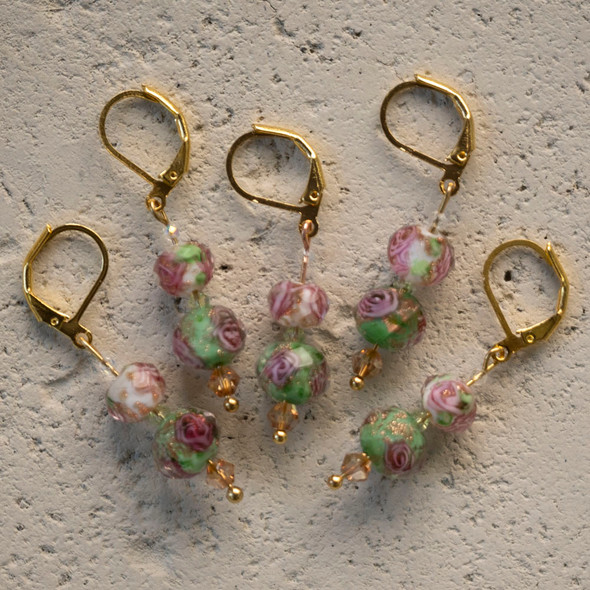 Vintage Rose Garden Stitch Markers - Set of 5 Vintage Rose Garden Stitch Markers - Set of 5