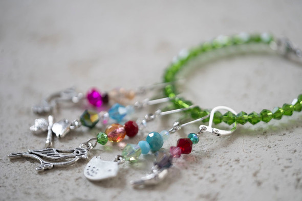 Enchanted Forest Stitch Markers with Beaded Holder Enchanted Forest Stitch Markers with Beaded Holder
