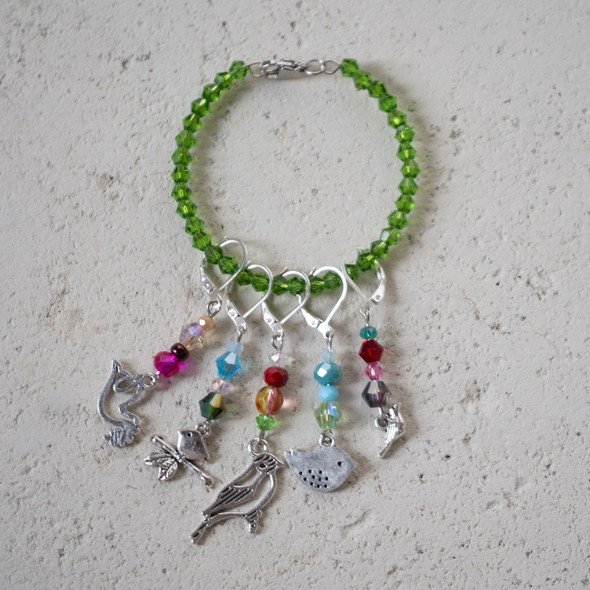 Enchanted Forest Stitch Markers with Beaded Holder Enchanted Forest Stitch Markers with Beaded Holder