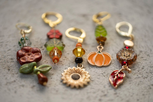 Harvest Bloom Stitch Markers- Set of 5