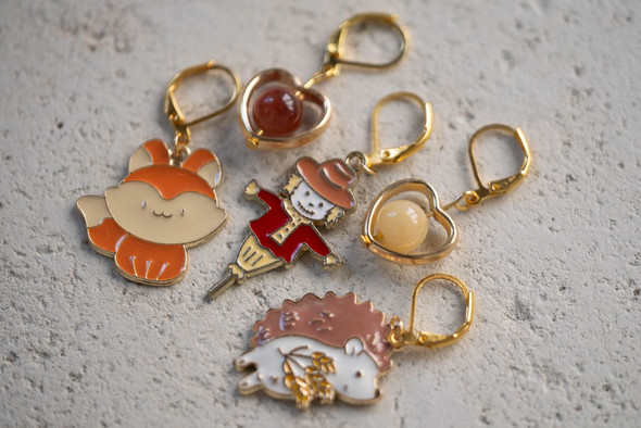 Fall Friends Stitch Markers- Set of 5 Fall Friends Stitch Markers- Set of 5