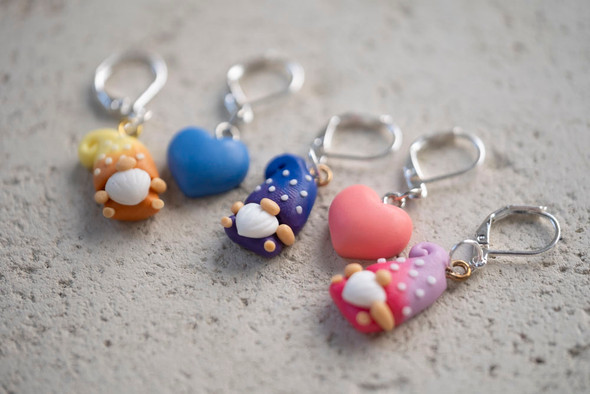 Joyful Gnomes Stitch Markers- Set of 5 Joyful Gnomes Stitch Markers- Set of 5