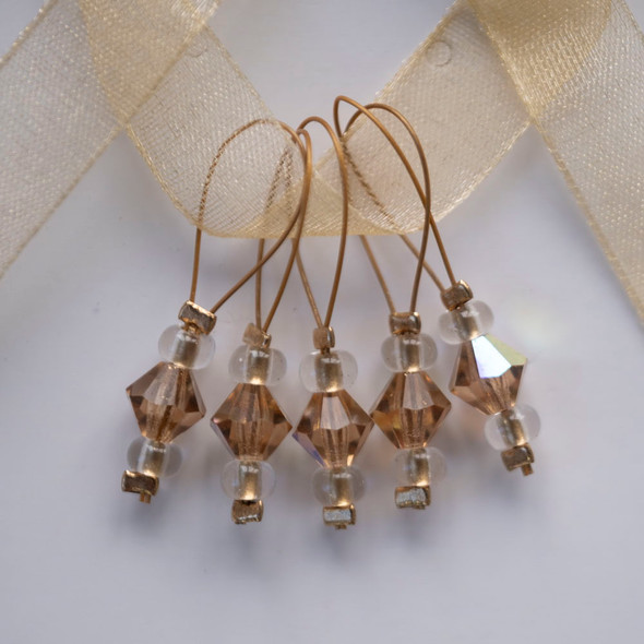 Amber Mist Stitch Markers- Set of 5 Amber Mist Stitch Markers- Set of 5