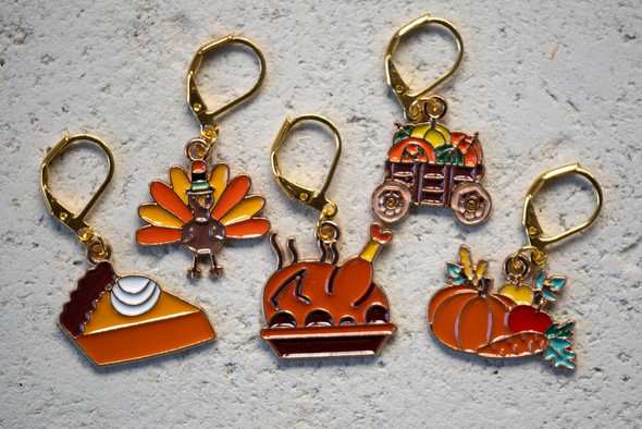 Thanksgiving Feast Stitch Markers -Set of 5