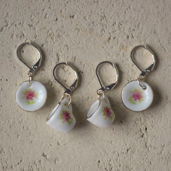 Vintage Teacup Stitch Markers -Set of 4