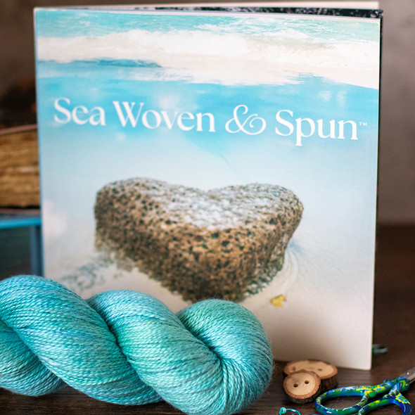 Pre-Order "Sea Woven & Spun" Book & Caribbean 'MOONGLEAM' FINGERING Bundle