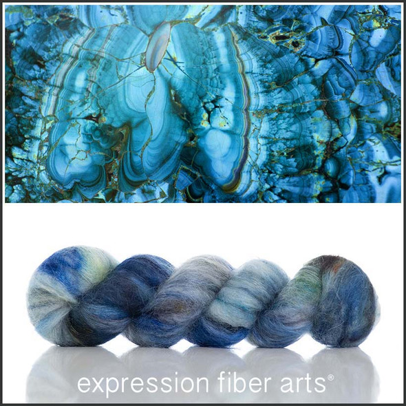 Blue Malachite 'GOSSAMER SILK' LACE