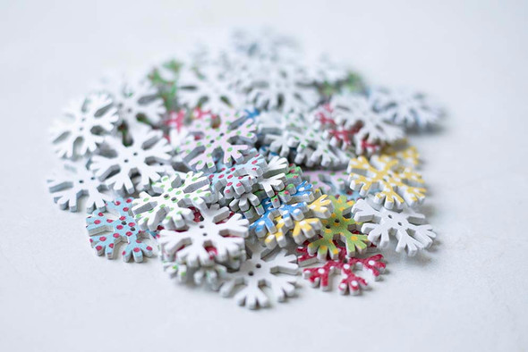 Wooden Snowflake Buttons