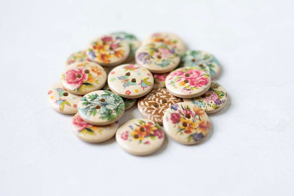 Wooden Spring Garden Buttons