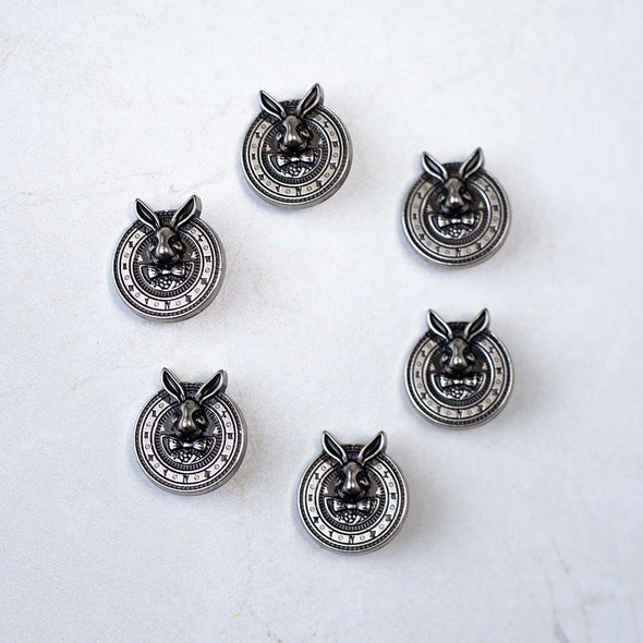 Silver Bunny Buttons