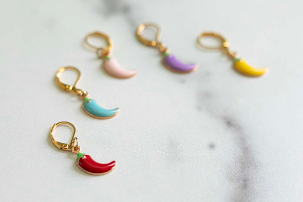 Chili Pepper Stitch Markers – Set of 5