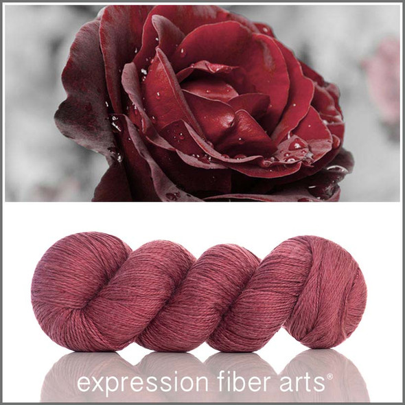 RED VELVET ROSE SUPERWASH MERINO SILK PEARLESCENT WORSTED YARN