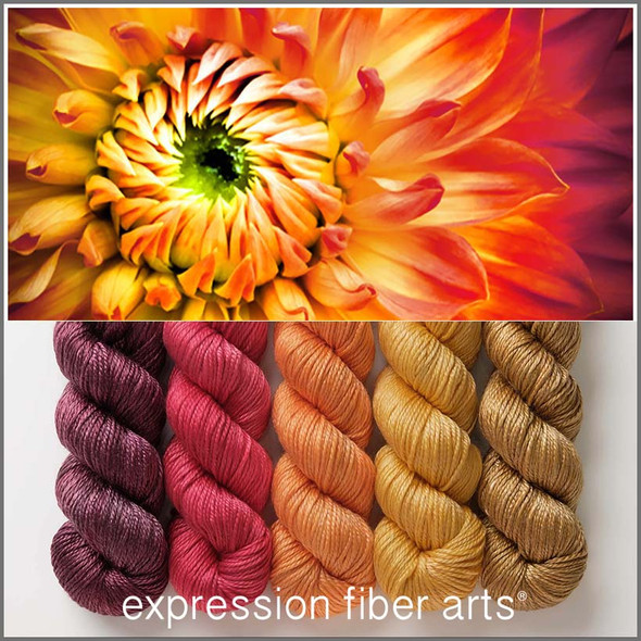 Flame Dahlia Hues 'LUSTER' WORSTED