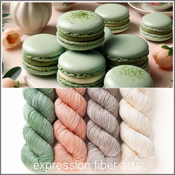 Green Tea Macaron Hues 'CREMA' SOCK KIT