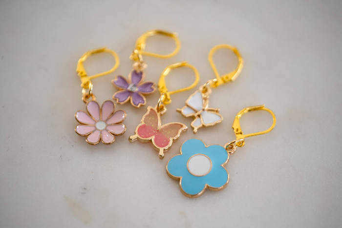 Butterflies and Blooms Stitch Markers - Set of 5