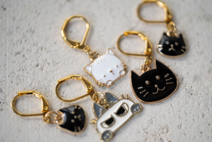 Curious Kitties Stitch Markers - Set of 5