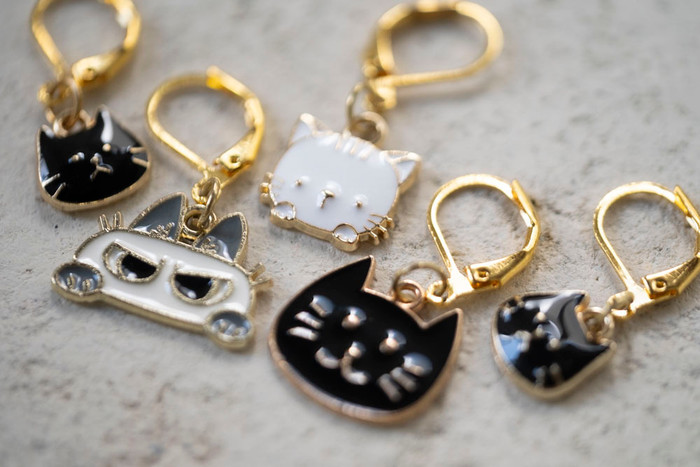 Curious Kitties Stitch Markers - Set of 5