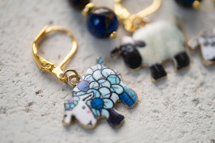 Wooly Trio Stitch Markers- Set of 5