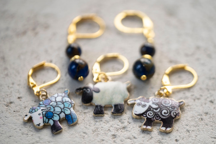 Wooly Trio Stitch Markers- Set of 5