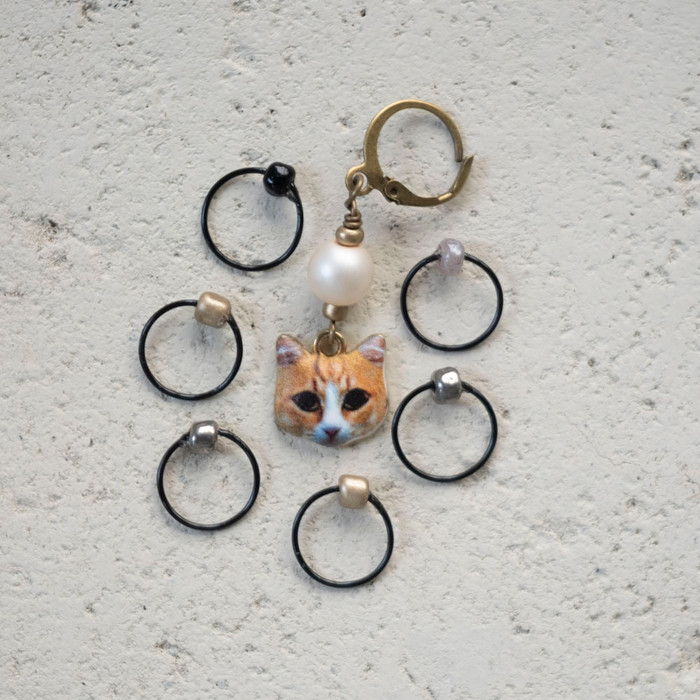 Curious Cat Stitch Marker Set