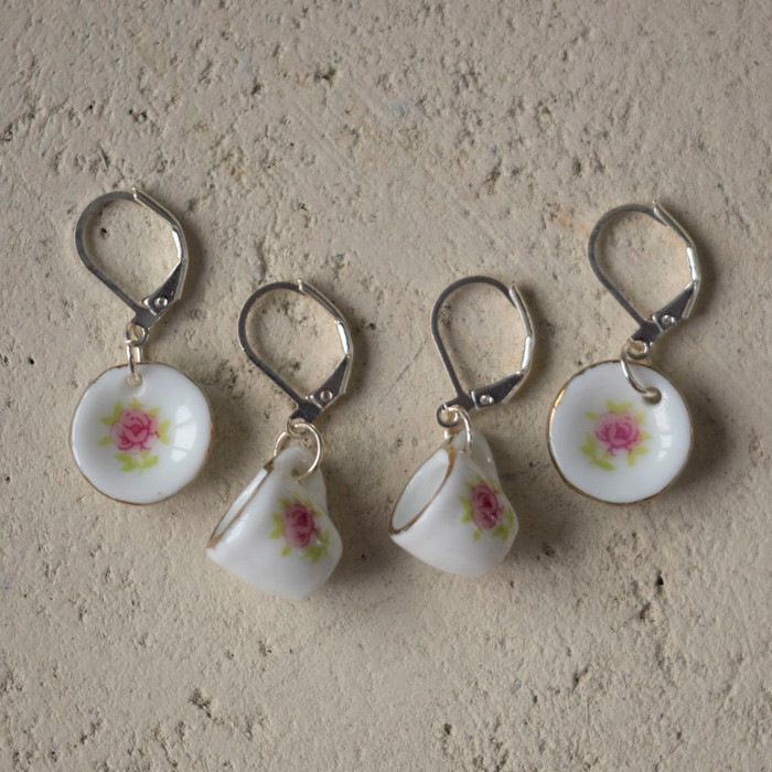 Vintage Teacup Stitch Markers -Set of 4