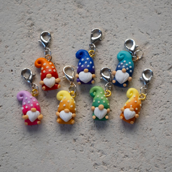 Rainbow Gnome Stitch Markers -Set of 7