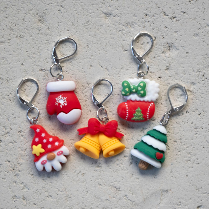 Merry Mix Stitch Markers -Set of 5
